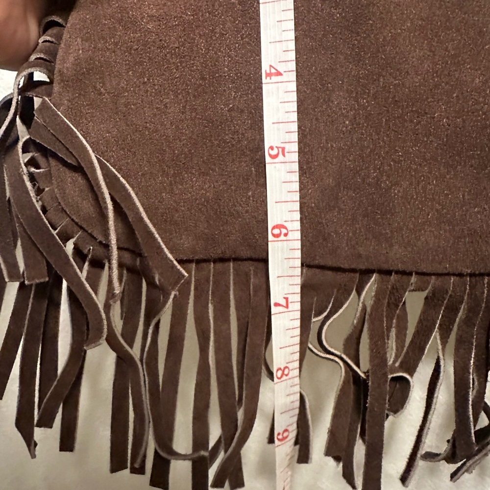 Brown Suede Fringe Shoulder Bag - Picture 3 of 5